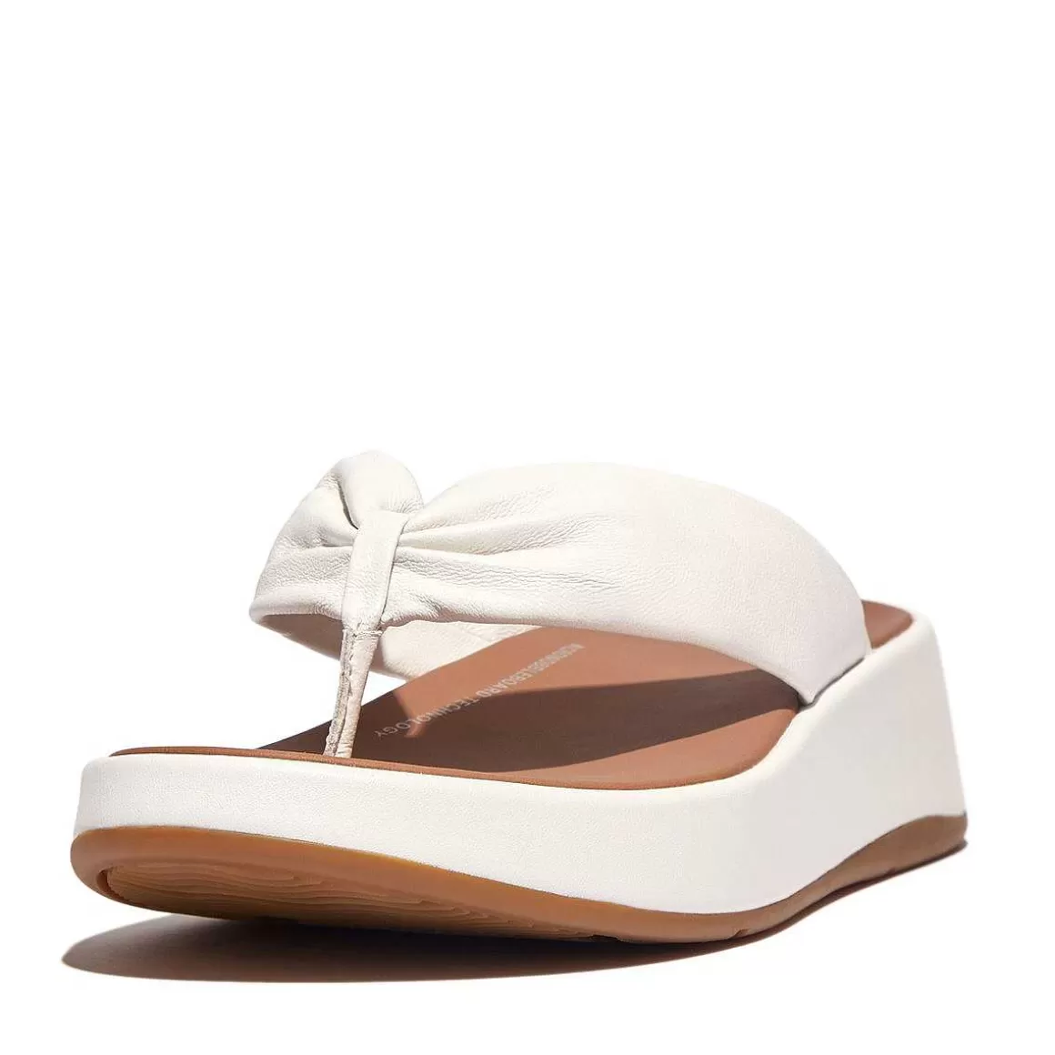 Fitflop F-Mode Laeder-Twist Flatform Toe-Post Sandaler*Kvinder Sandaler Med Tåstolpe